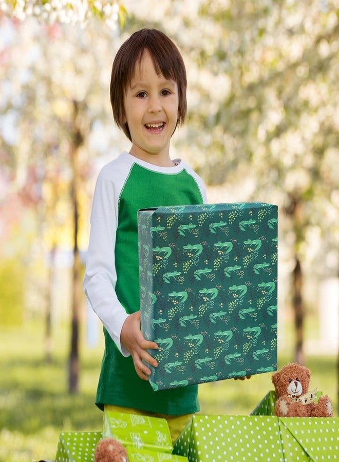 AirCool Crocodile Wrapping Paper for Boys Girls Kids, 6 Sheets Green Alligator Wrap Paper 20 x 28 inches Per Sheet, Tropical Rainforest Animals Crocodile Jungle Gift Paper for Birthday Baby Shower Party - Image 5